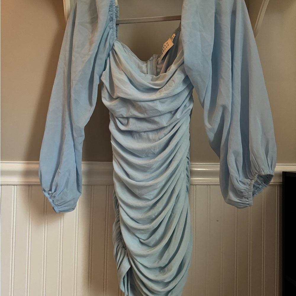 Hello Molly light blue Ruched Dress
